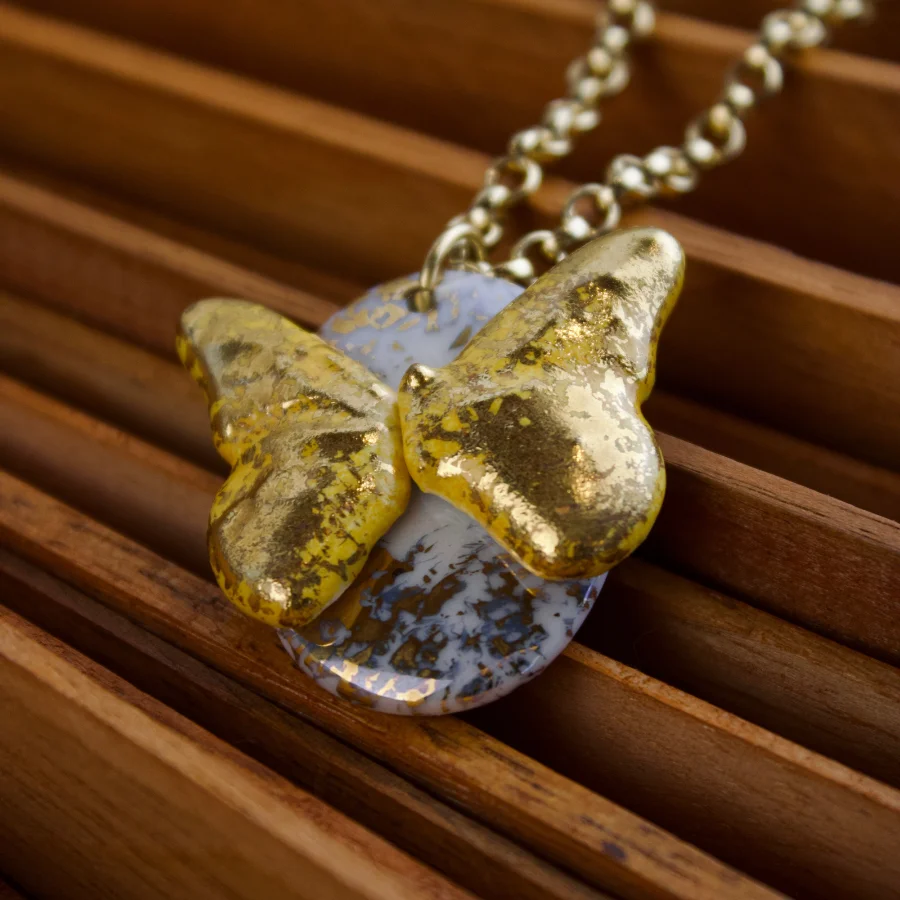 Colar Corrente Medalha com Borboleta - Imagem 2