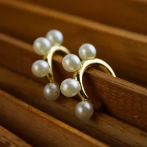Par de Brincos Argola com Pérolas